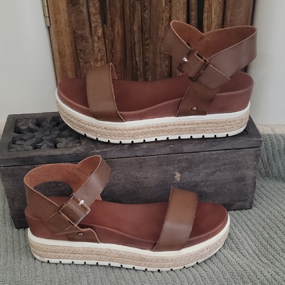 MIA Brown Espadrille Platform Shoes